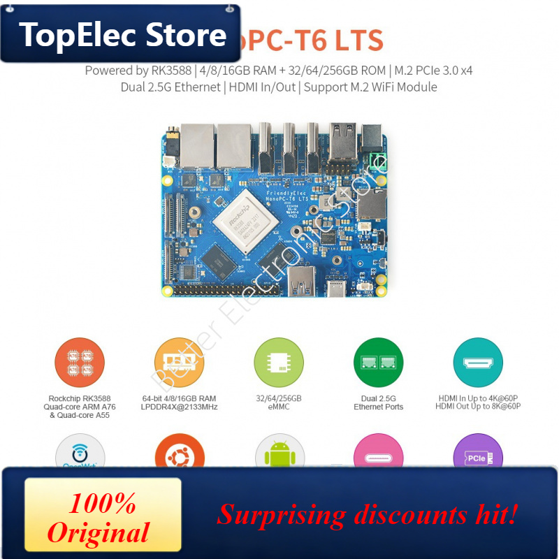Nanopc T6 16Gb - บอร์ดพัฒนา TopElec NanoPC-T6 LTS - Rockchip