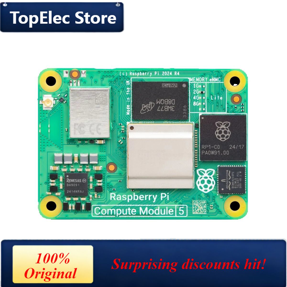Raspberry Pi 5 8Gb - บอร์ดพัฒนา TopElec Raspberry Pi Compute Module