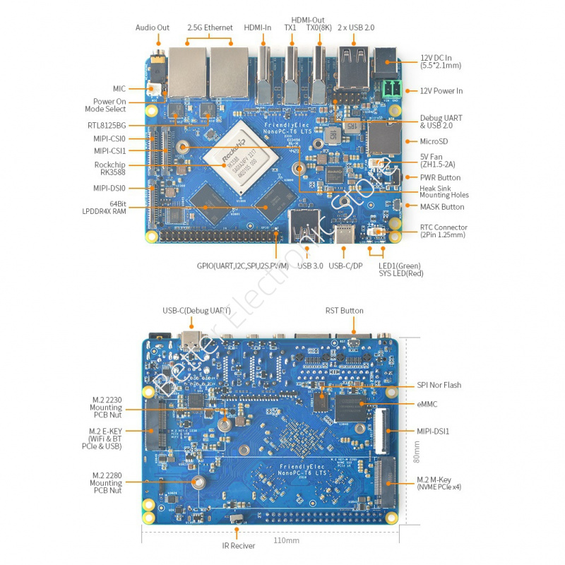 บอร์ดพัฒนา TopElec NanoPC-T6 L - Nanopc T6 16Gb บทวิจารณ์และราคา