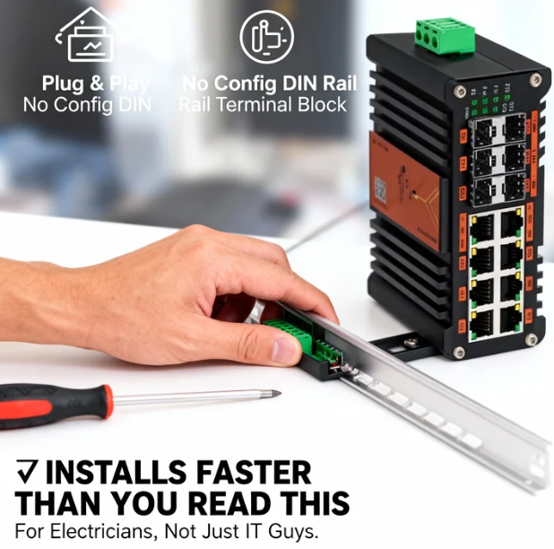สวิตช์ PoE แบบจัดการระดับอุตสา - Managed Gigabit Poe Switch 8 Port 802.3At บทวิจารณ์และราคา