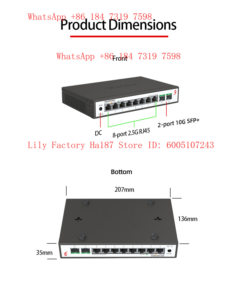 สวิตช์เครือข่าย XikeStor 8*2.5 - Sfp+ 10G Managed Switch 8 Port บทวิจารณ์และราคา